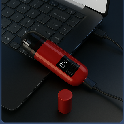 Handheld Portable Nose Hair Trimmer Rechargeable USB-C Clipper Shaver in Red/Orange