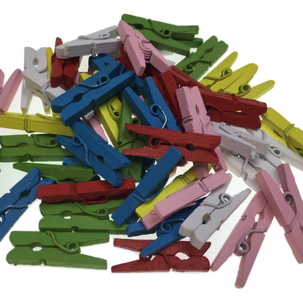 600pcs MINI WOODEN PEGS Natural Craft Baby Shower Clothes Pin Scrapbook 35mm