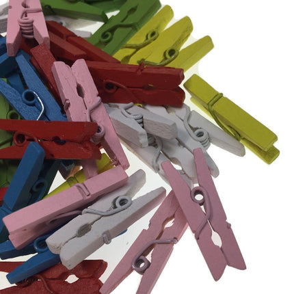 600pcs MINI WOODEN PEGS Natural Craft Baby Shower Clothes Pin Scrapbook 35mm