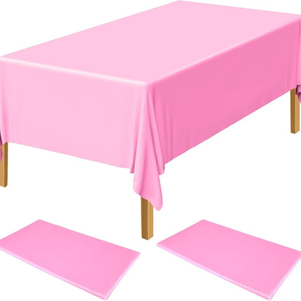 Table Cloth Cover Reusable & Washable Xmas Party 137cm x 274cm (54"x108") in Light Pink