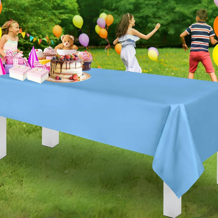 Table Cloth Cover Reusable & Washable Xmas Party 137cm x 274cm (54"x108") in Sky Blue