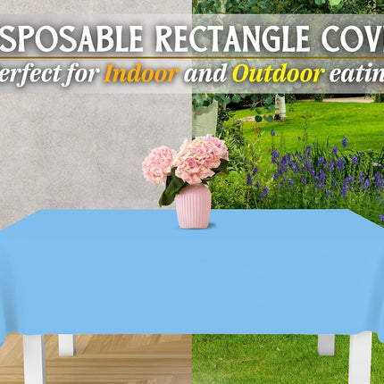 Table Cloth Cover Reusable & Washable Xmas Party 137cm x 274cm (54"x108") in Sky Blue