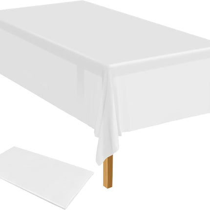 Table Cloth Cover Reusable & Washable Xmas Party 137cm x 274cm (54"x108") in White