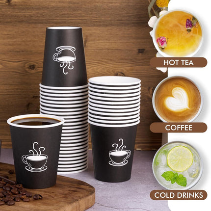 540x Disposable Coffee Cups with Lids 8oz Strong Takeaway Paper Take Away Bulk