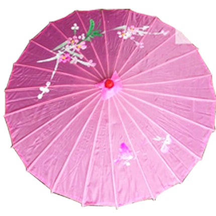 PARASOL UMBRELLA Chinese Japanese Bamboo Flower Pattern Fabric 80cm Diameter - Light Pink