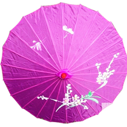 PARASOL UMBRELLA Chinese Japanese Bamboo Flower Pattern Fabric 80cm Diameter - Purple