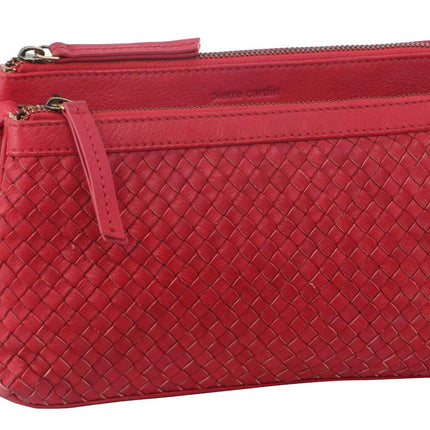 Pierre Cardin Woven Ladies Crossbody/ Clutch Bag - Red