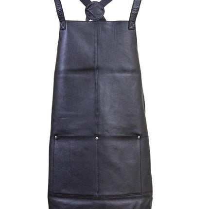 Pierre Cardin Professional Leather Apron Butcher Woodwork Hairdressing Barber Chef - Black