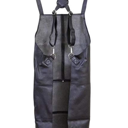 Pierre Cardin Professional Leather Apron Butcher Woodwork Hairdressing Barber Chef - Black