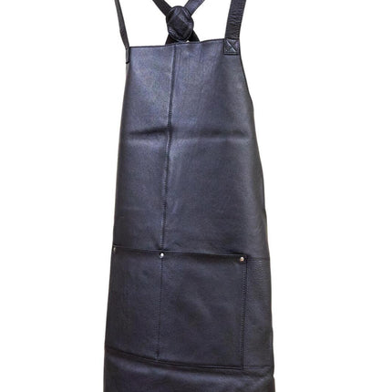 Pierre Cardin Professional Leather Apron Butcher Woodwork Hairdressing Barber Chef - Black