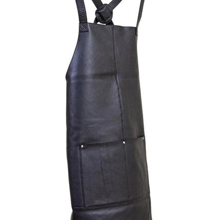 Pierre Cardin Professional Leather Apron Butcher Woodwork Hairdressing Barber Chef - Black