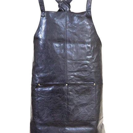 Pierre Cardin Professional Leather Apron Butcher Woodwork Hairdressing Barber Chef - Black