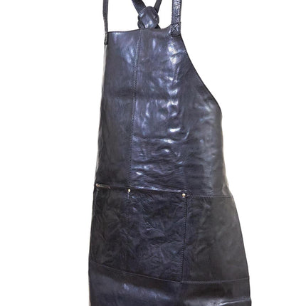 Pierre Cardin Professional Leather Apron Butcher Woodwork Hairdressing Barber Chef - Black