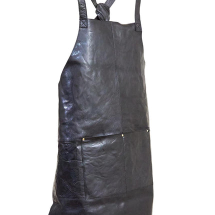 Pierre Cardin Professional Leather Apron Butcher Woodwork Hairdressing Barber Chef - Black