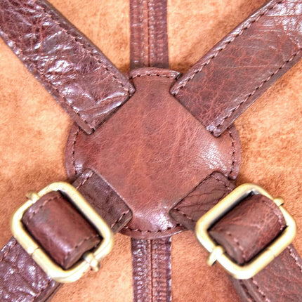 Pierre Cardin Professional Leather Apron Butcher Woodwork Hairdressing Barber Chef - Chestnut