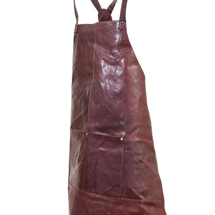 Pierre Cardin Professional Leather Apron Butcher Woodwork Hairdressing Barber Chef - Chestnut