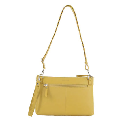 Pierre Cardin Womens Crossbody/Clutch Leather Bag in Yellow