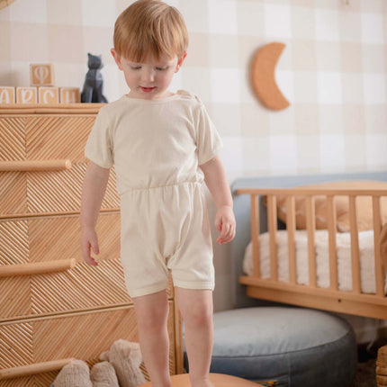 Ponchik Babies + Kids - Ribbed Cotton Romper - Daisy