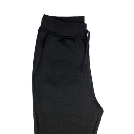 Mens Skinny Track Pants Joggers Trousers Gym Casual Sweat Cuffed Slim Trackies Fleece - Black - XL