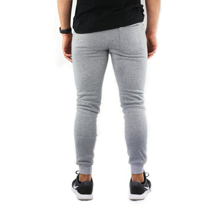 Mens Skinny Track Pants Joggers Trousers Gym Casual Sweat Cuffed Slim Trackies Fleece - Heather Grey - 3XL