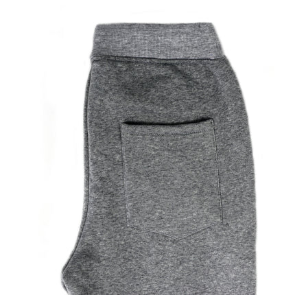 Mens Skinny Track Pants Joggers Trousers Gym Casual Sweat Cuffed Slim Trackies Fleece - Heather Grey - 3XL