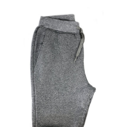 Mens Skinny Track Pants Joggers Trousers Gym Casual Sweat Cuffed Slim Trackies Fleece - Heather Grey - 3XL