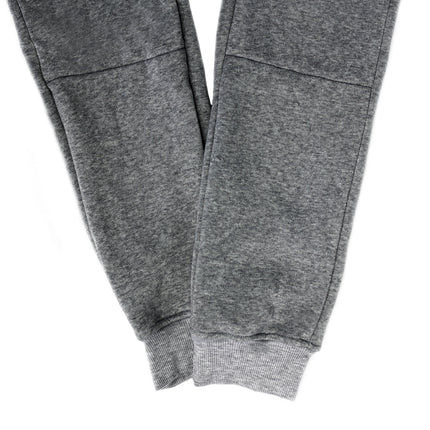 Mens Skinny Track Pants Joggers Trousers Gym Casual Sweat Cuffed Slim Trackies Fleece - Heather Grey - XL