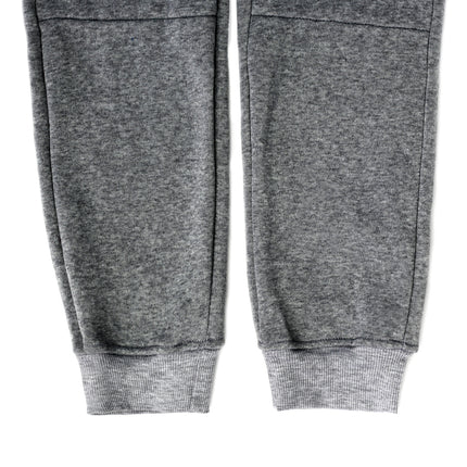 Mens Skinny Track Pants Joggers Trousers Gym Casual Sweat Cuffed Slim Trackies Fleece - Heather Grey - XL