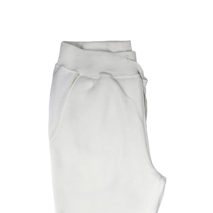 Mens Skinny Track Pants Joggers Trousers Gym Casual Sweat Cuffed Slim Trackies Fleece - White - M