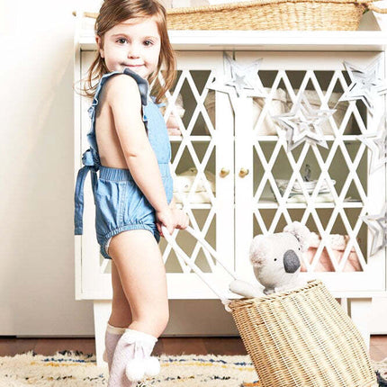 Ponchik Babies + Kids Ruffle Back Romper - Capri Blue