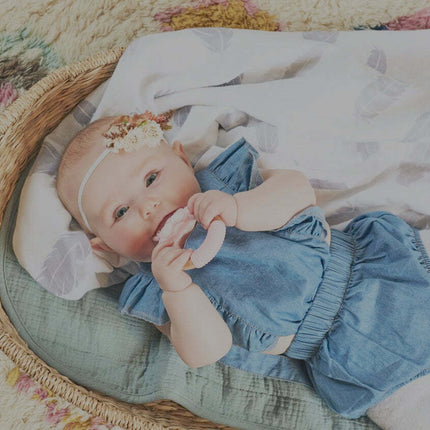 Ponchik Babies + Kids Ruffle Back Romper - Capri Blue