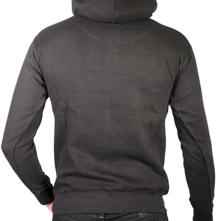 Adult Mens 100% Cotton Fleece Hoodie Jumper Pullover Sweater Warm Sweatshirt - Black - M