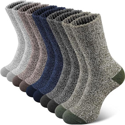 6 Pairs Heavy Duty Wool Blend Work Socks Extra Thick Cushion in Assorted Colours - 6-11