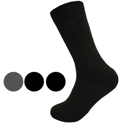 Merino Wool Mens Loose Top Thermal Socks Diabetic Comfort Circulation - 1 Pair - Grey - 11-14