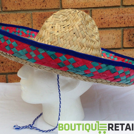 10x Mexican SOMBRERO Fancy Dress Straw Party Costume Hat Cap Spanish BULK