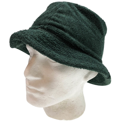 Stingy Brim Terry Towelling Bucket Hat Daggy Fishing Camping Lad Cap 100% COTTON - Bottle Green - L/XL