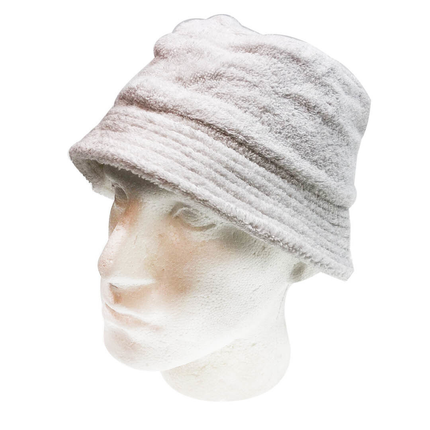 Stingy Brim Terry Towelling Bucket Hat Daggy Fishing Camping Lad Cap 100% COTTON - White - XXL