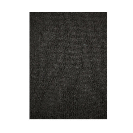100% SHETLAND RAGG WOOL CREW Round Neck Knit JUMPER Pullover Mens Sweater Knitted - Plain Black - 6XL