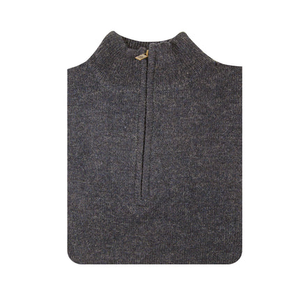 100% SHETLAND RAGG WOOL Half Zip Up Knit JUMPER Pullover Mens Sweater Knitted - Denim Blue (45) - 3XL - 6XL