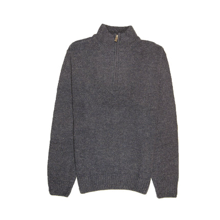 100% SHETLAND RAGG WOOL Half Zip Up Knit JUMPER Pullover Mens Sweater Knitted - Denim Blue (45) - 3XL - 6XL
