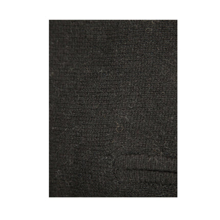 100% SHETLAND RAGG WOOL Half Zip Up Knit JUMPER Pullover Mens Sweater Knitted - Plain Black - S