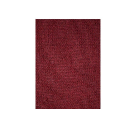100% Shetland Ragg Wool V Neck Knit Jumper Pullover Mens Sweater Knitted - Burgundy - L