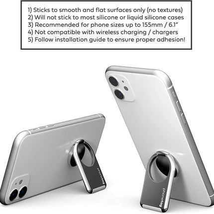 phonetag - Multi-View Phone Stand with Magnetic Ring Holder Universal (Silver)