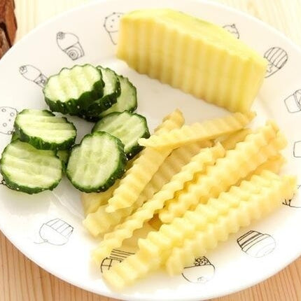 JELLY KNIFE Stainless Steel Blade Potato Vegetable Crinkle Wavy Cutter Slicer