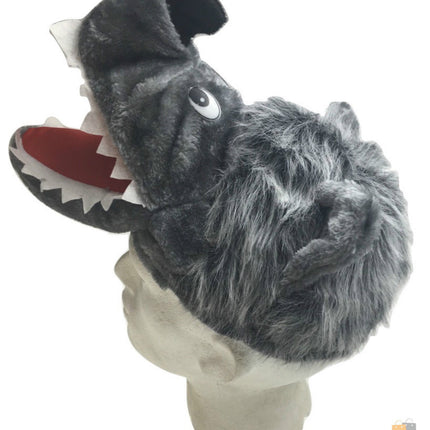 WOLF HAT Funny Party Costume Adult Childrens Animal Fancy Dress Halloween Cap