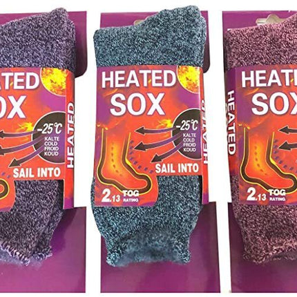 1 Pair Womens THICK THERMAL HEATED SOCKS Warm Winter Comfort Work Sox Ski Ladies