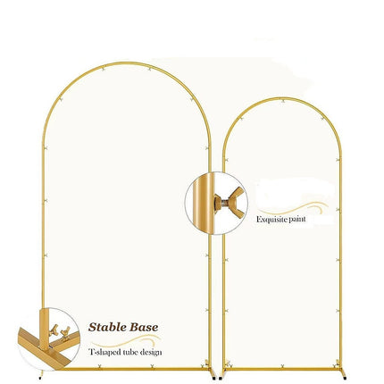 Arch Backdrop Stand with White & Yellow Cover Set for Weddings Events