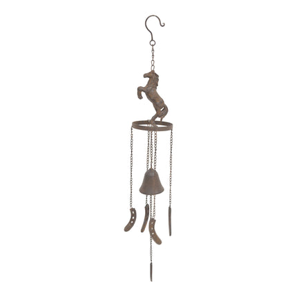 Rust Bell w Rearing Horse 77cm