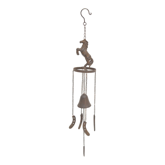 Rust Bell w Rearing Horse 77cm