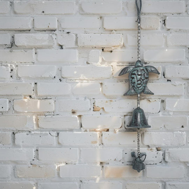 Hanging Turtles w Cast Iron Bell 62cm